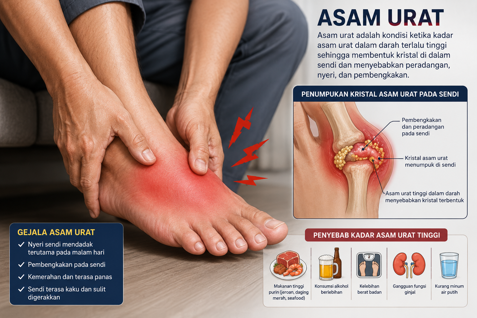Cara Mengobati Asam Urat pada Kaki yang Bengkak Secara Alami dan Aman