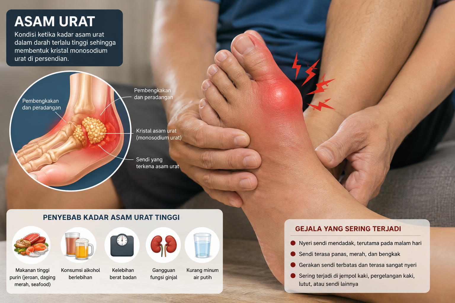 Cara Mengobati Asam Urat pada Kaki yang Bengkak Secara Alami dan Efektif