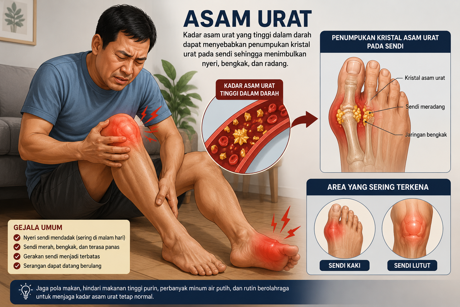 Menghilangkan Nyeri Asam Urat dengan Cepat Secara Alami dan Aman di Rumah